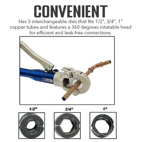 Wisecraft™ Hydraulic Copper Pipe Crimper Tool